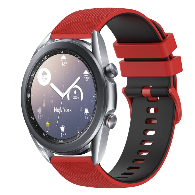 20mm Checkered Two-Color Silicone Watch Band, For Samsung Galaxy Watch4 Classic 46mm, For Samsung Galaxy Watch3 41mm