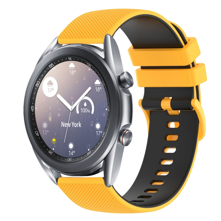 20mm Checkered Two-Color Silicone Watch Band, For Samsung Galaxy Watch4 Classic 46mm, For Samsung Galaxy Watch3 41mm