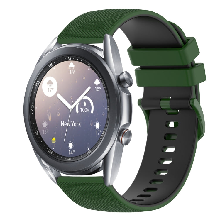 20mm Checkered Two-Color Silicone Watch Band, For Samsung Galaxy Watch4 Classic 46mm, For Samsung Galaxy Watch3 41mm