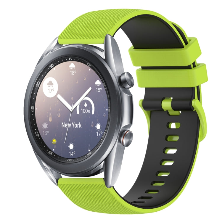 20mm Checkered Two-Color Silicone Watch Band, For Samsung Galaxy Watch4 Classic 46mm, For Samsung Galaxy Watch3 41mm