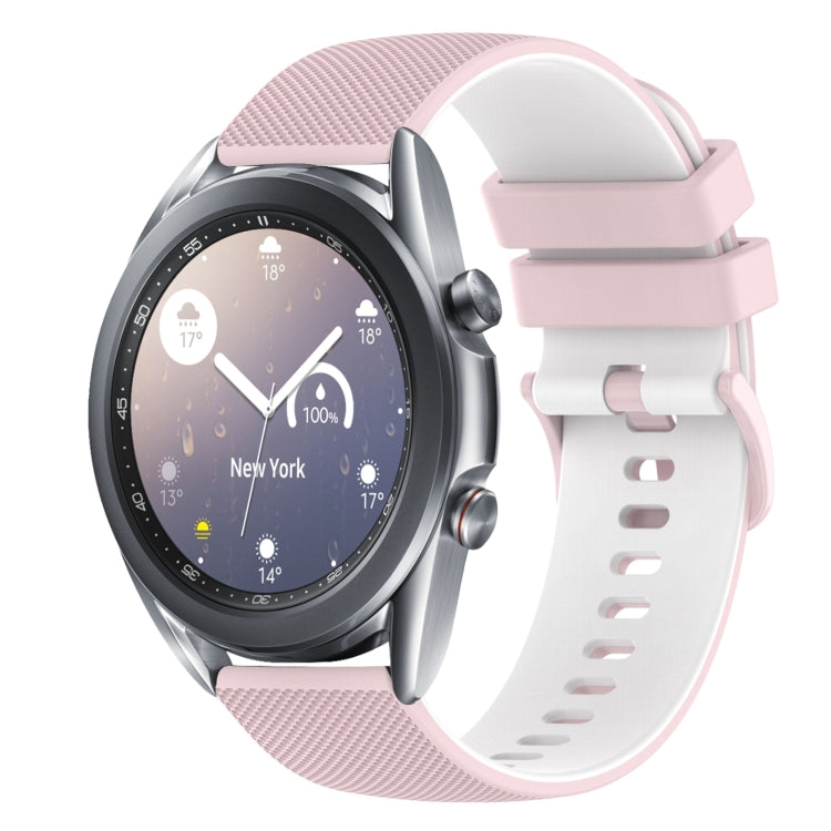20mm Checkered Two-Color Silicone Watch Band, For Samsung Galaxy Watch4 Classic 46mm, For Samsung Galaxy Watch3 41mm