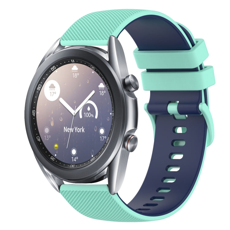 20mm Checkered Two-Color Silicone Watch Band, For Samsung Galaxy Watch4 Classic 46mm, For Samsung Galaxy Watch3 41mm