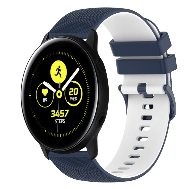20mm Checkered Two-Color Silicone Watch Band, For Samsung Galaxy Watch Active 40mm, For Samsung Galaxy Watch 42mm