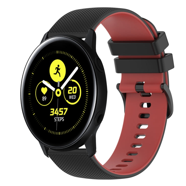 20mm Checkered Two-Color Silicone Watch Band, For Samsung Galaxy Watch Active 40mm, For Samsung Galaxy Watch 42mm