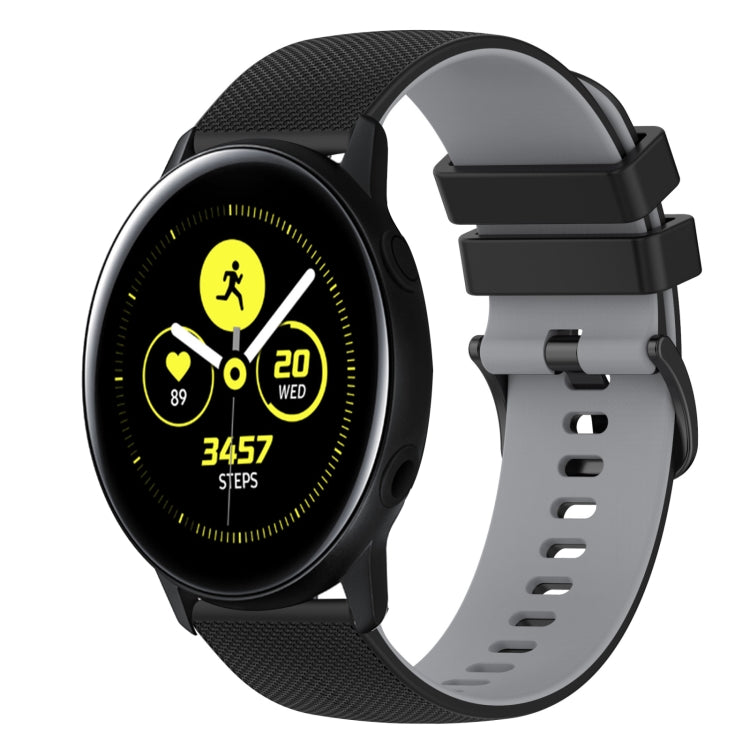 20mm Checkered Two-Color Silicone Watch Band, For Samsung Galaxy Watch Active 40mm, For Samsung Galaxy Watch 42mm