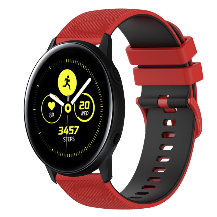 20mm Checkered Two-Color Silicone Watch Band, For Samsung Galaxy Watch Active 40mm, For Samsung Galaxy Watch 42mm