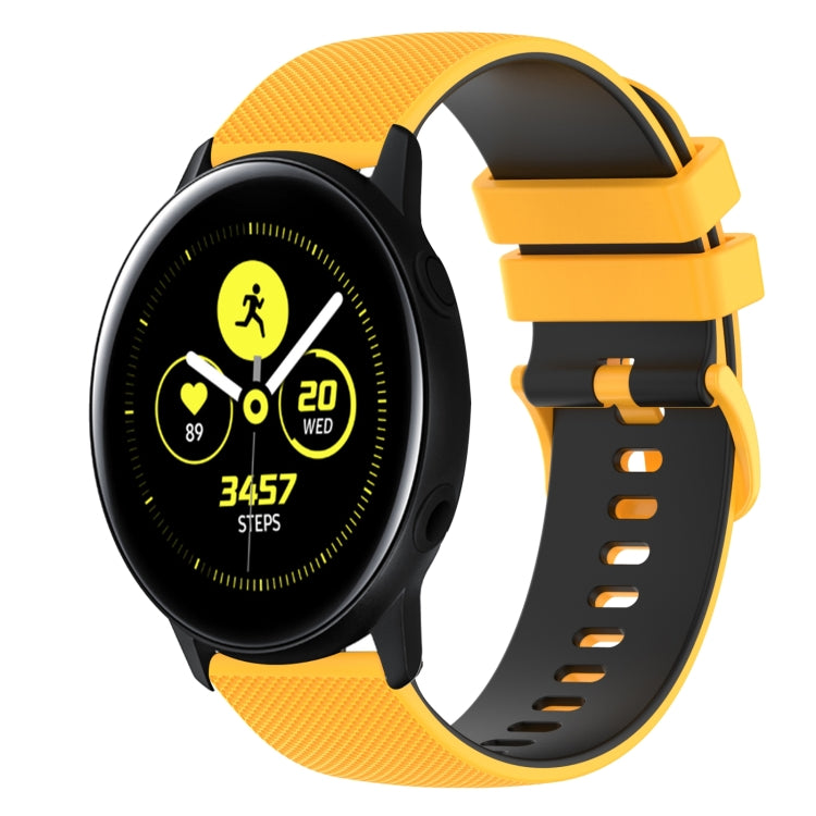 20mm Checkered Two-Color Silicone Watch Band, For Samsung Galaxy Watch Active 40mm, For Samsung Galaxy Watch 42mm
