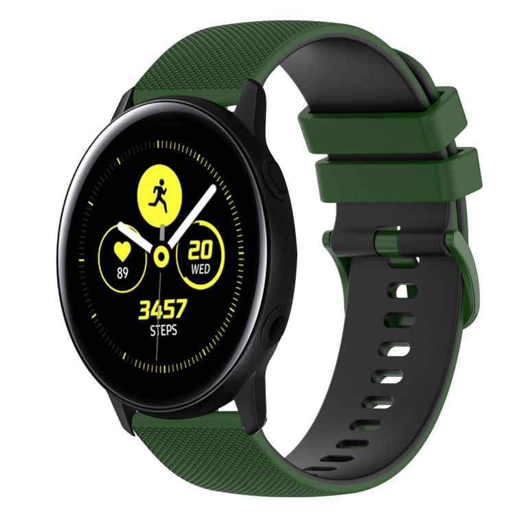 20mm Checkered Two-Color Silicone Watch Band, For Samsung Galaxy Watch Active 40mm, For Samsung Galaxy Watch 42mm