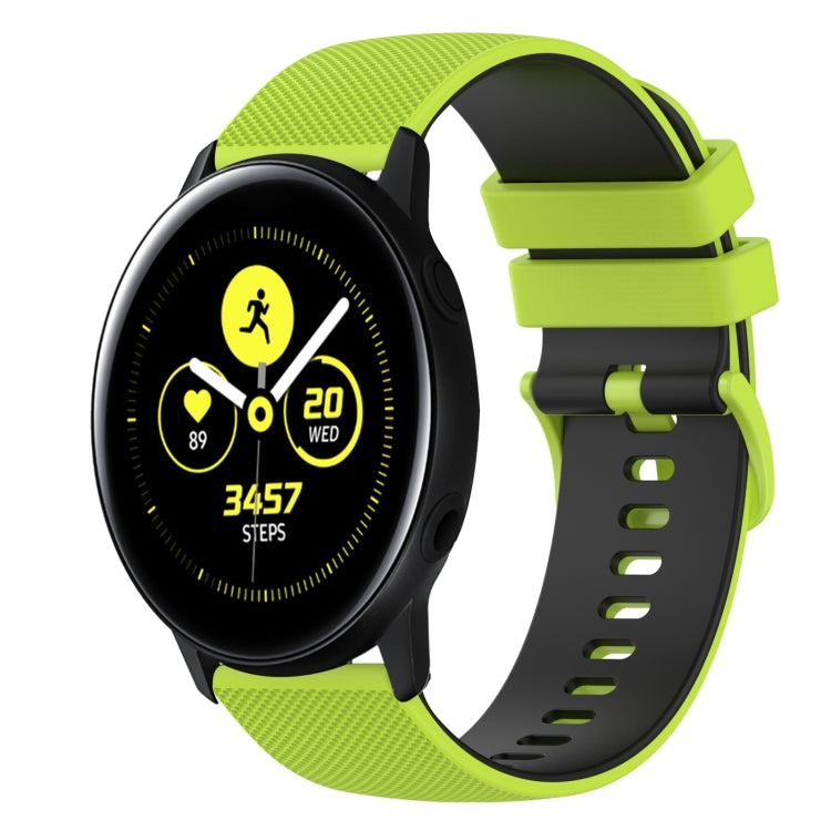 20mm Checkered Two-Color Silicone Watch Band, For Samsung Galaxy Watch Active 40mm, For Samsung Galaxy Watch 42mm