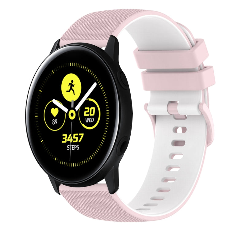 20mm Checkered Two-Color Silicone Watch Band, For Samsung Galaxy Watch Active 40mm, For Samsung Galaxy Watch 42mm