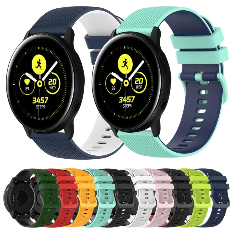 20mm Checkered Two-Color Silicone Watch Band, For Samsung Galaxy Watch Active 40mm, For Samsung Galaxy Watch 42mm