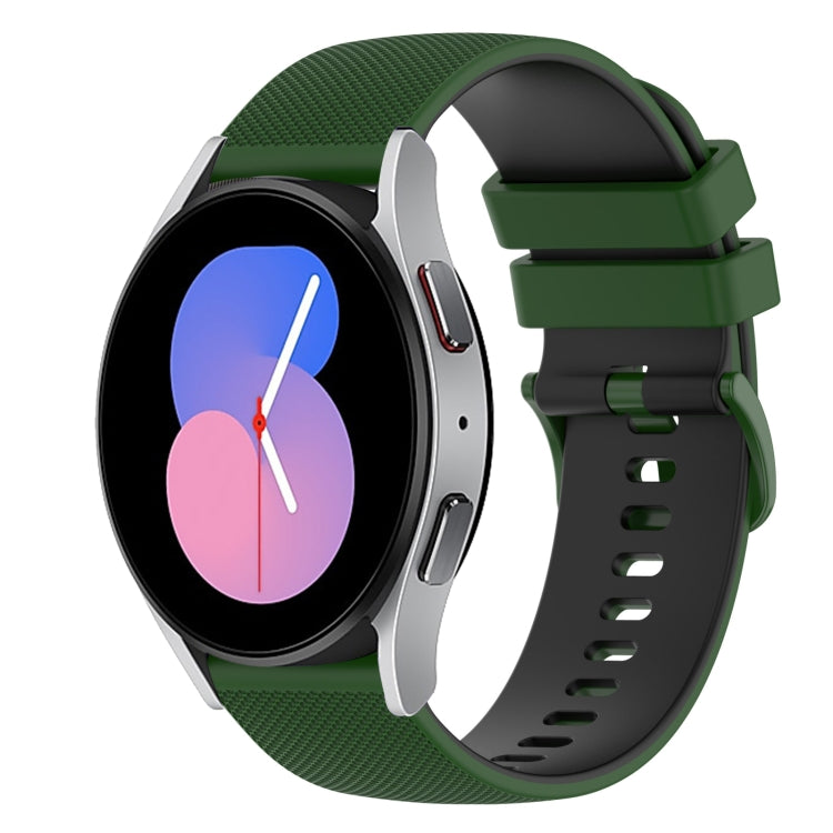 20mm Checkered Two-Color Silicone Watch Band, For Samsung Galaxy Watch Active 40mm, For Samsung Galaxy Watch 42mm