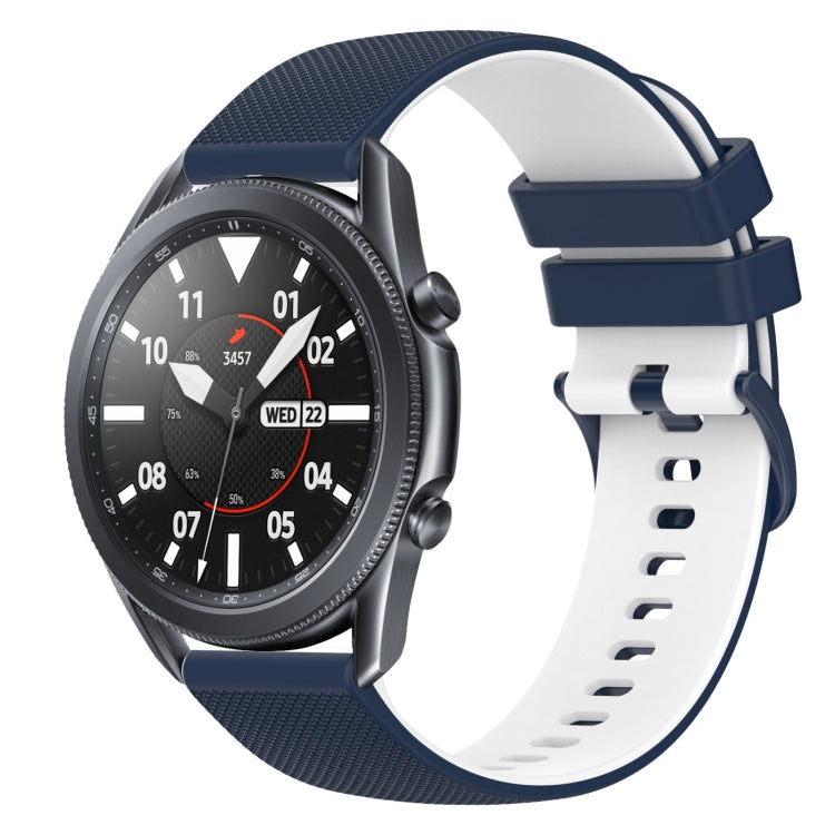 22mm Checkered Two-Color Silicone Watch Band, For Samsung Galaxy Watch3 45mm, For Samsung Galaxy Watch 46mm