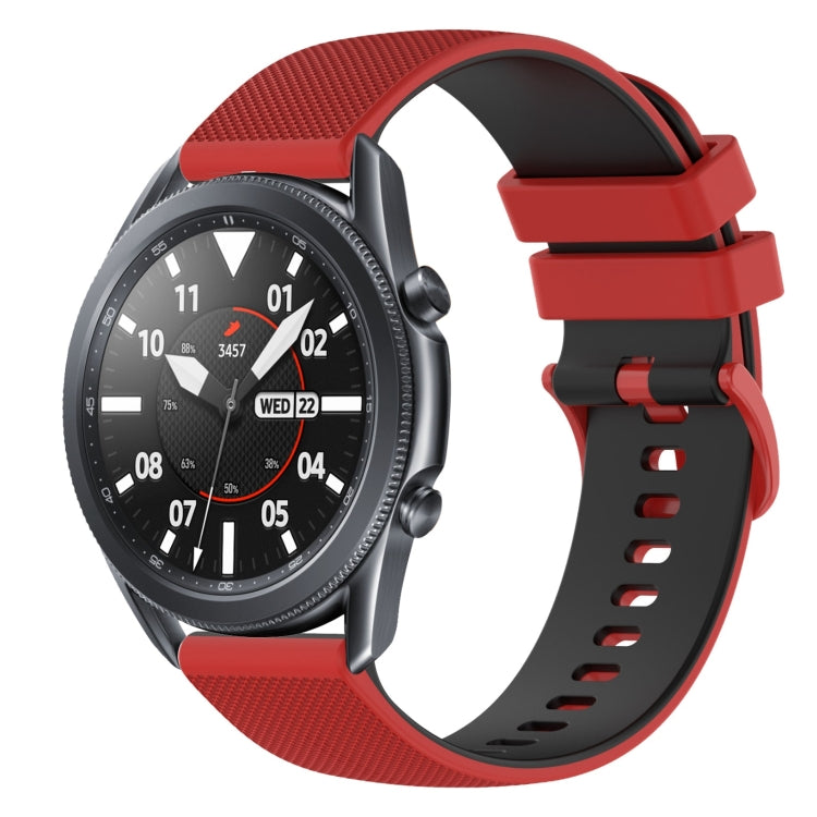 22mm Checkered Two-Color Silicone Watch Band, For Samsung Galaxy Watch3 45mm, For Samsung Galaxy Watch 46mm