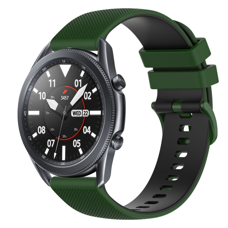 22mm Checkered Two-Color Silicone Watch Band, For Samsung Galaxy Watch3 45mm, For Samsung Galaxy Watch 46mm