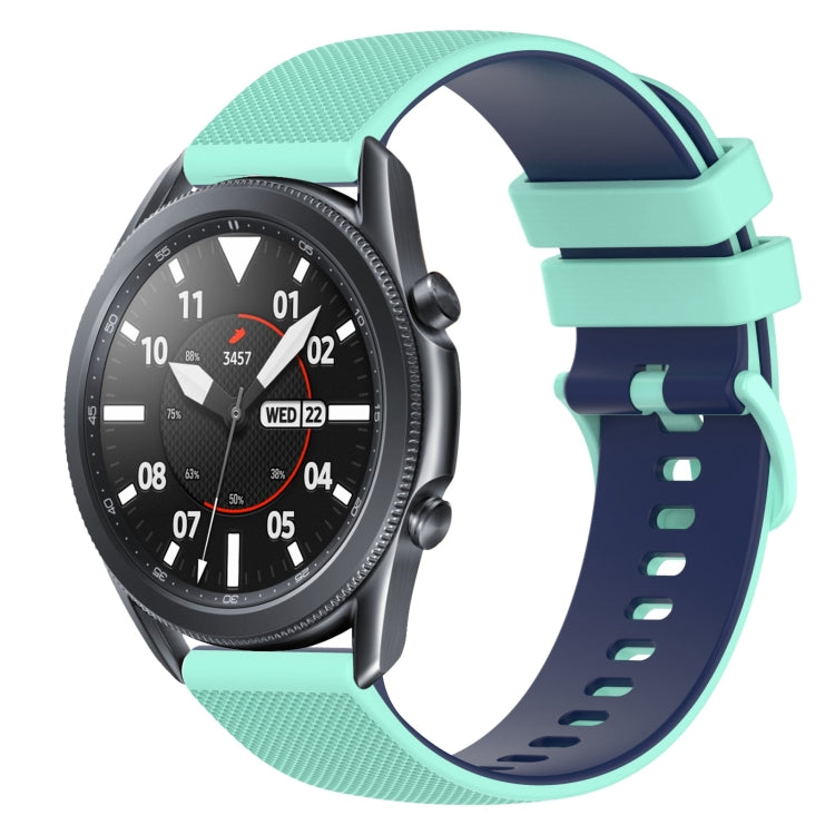 22mm Checkered Two-Color Silicone Watch Band, For Samsung Galaxy Watch3 45mm, For Samsung Galaxy Watch 46mm