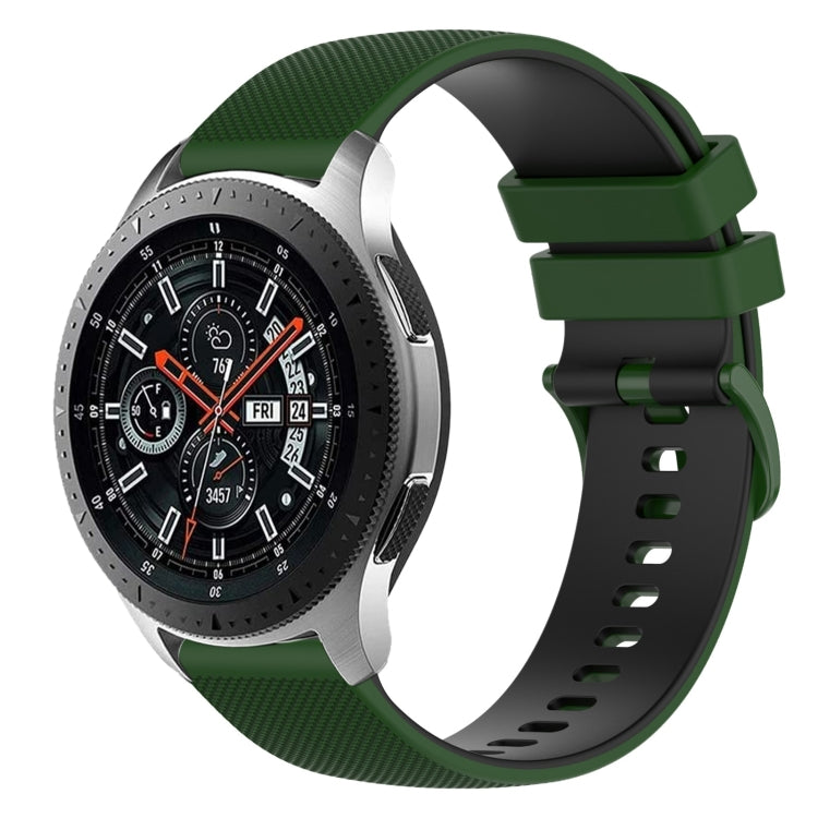 22mm Checkered Two-Color Silicone Watch Band, For Samsung Galaxy Watch3 45mm, For Samsung Galaxy Watch 46mm