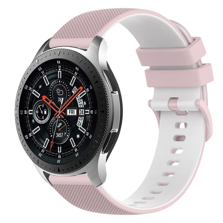22mm Checkered Two-Color Silicone Watch Band, For Samsung Galaxy Watch3 45mm, For Samsung Galaxy Watch 46mm