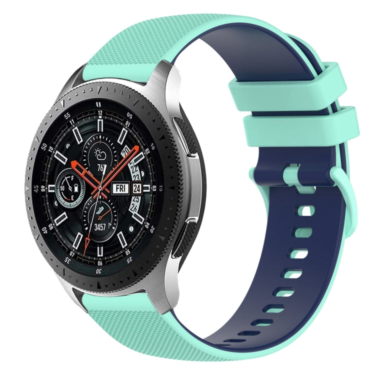 22mm Checkered Two-Color Silicone Watch Band, For Samsung Galaxy Watch3 45mm, For Samsung Galaxy Watch 46mm