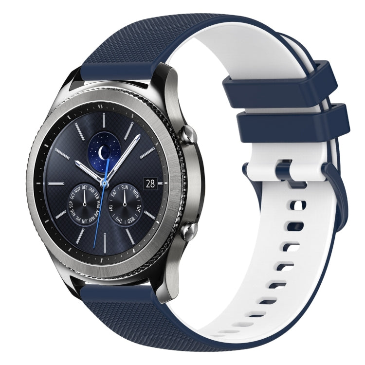 22mm Checkered Two-Color Silicone Watch Band, For Samsung Gear S3 Classic, For Samsung Gear S3 Frontier