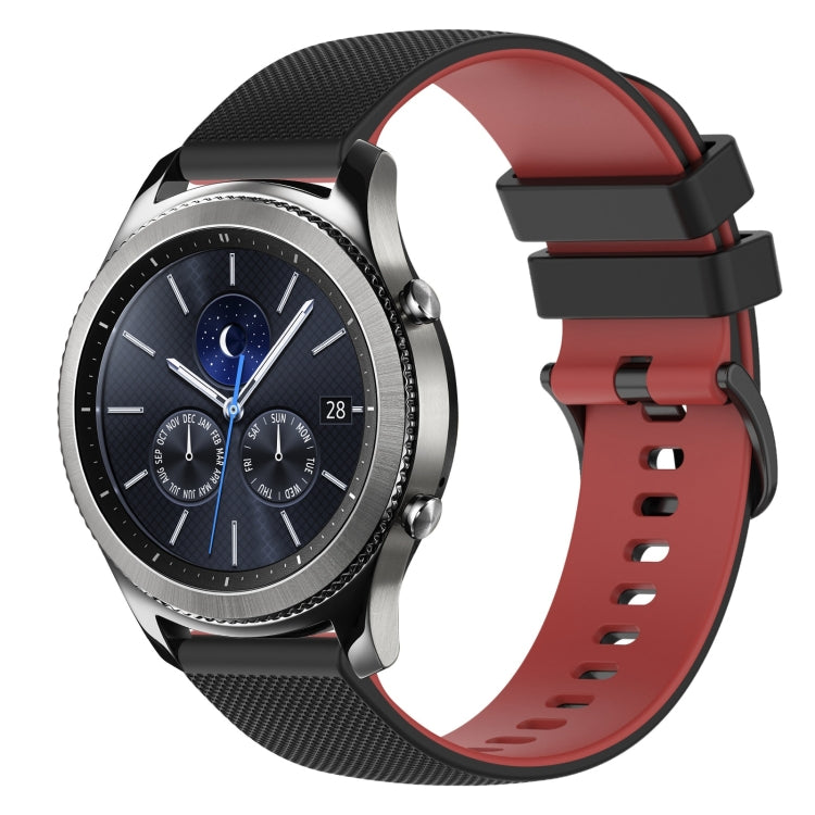 22mm Checkered Two-Color Silicone Watch Band, For Samsung Gear S3 Classic, For Samsung Gear S3 Frontier