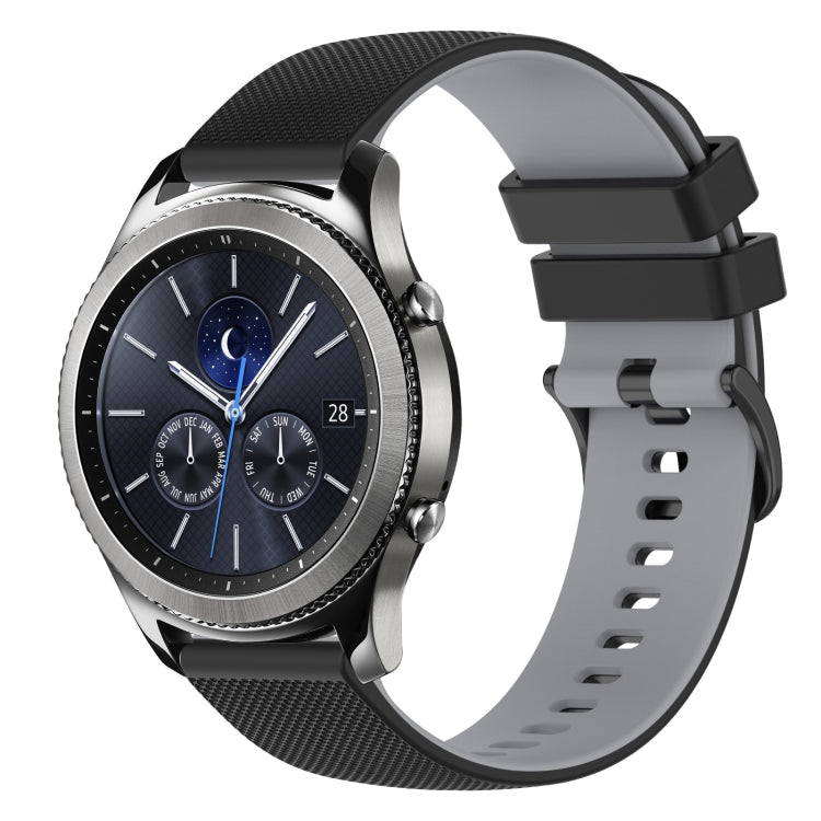 22mm Checkered Two-Color Silicone Watch Band, For Samsung Gear S3 Classic, For Samsung Gear S3 Frontier