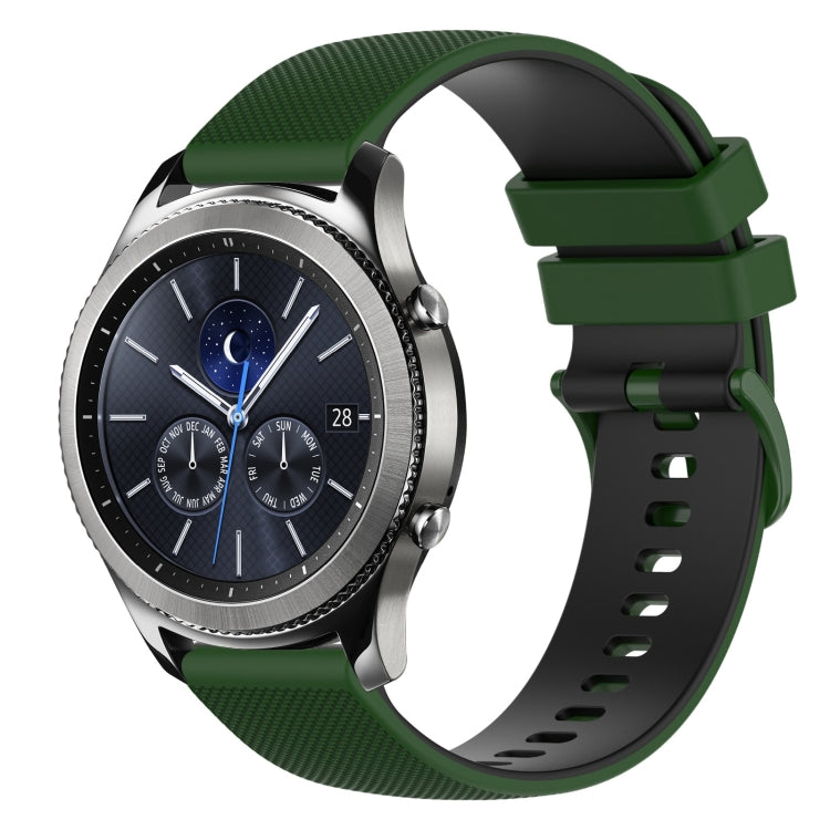 22mm Checkered Two-Color Silicone Watch Band, For Samsung Gear S3 Classic, For Samsung Gear S3 Frontier
