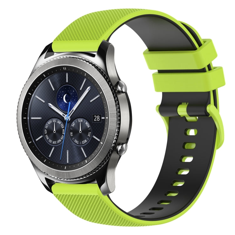 22mm Checkered Two-Color Silicone Watch Band, For Samsung Gear S3 Classic, For Samsung Gear S3 Frontier