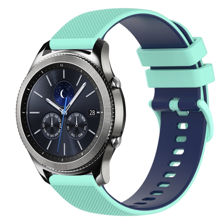 22mm Checkered Two-Color Silicone Watch Band, For Samsung Gear S3 Classic, For Samsung Gear S3 Frontier