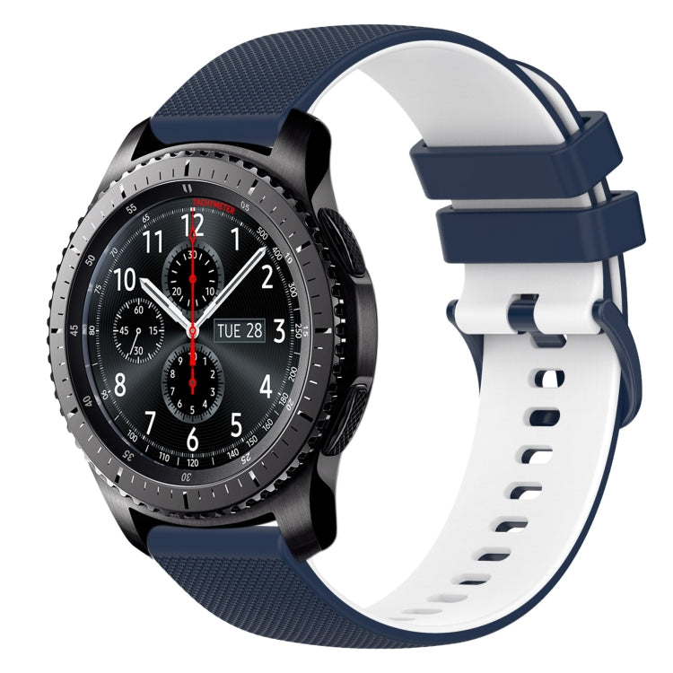22mm Checkered Two-Color Silicone Watch Band, For Samsung Gear S3 Classic, For Samsung Gear S3 Frontier
