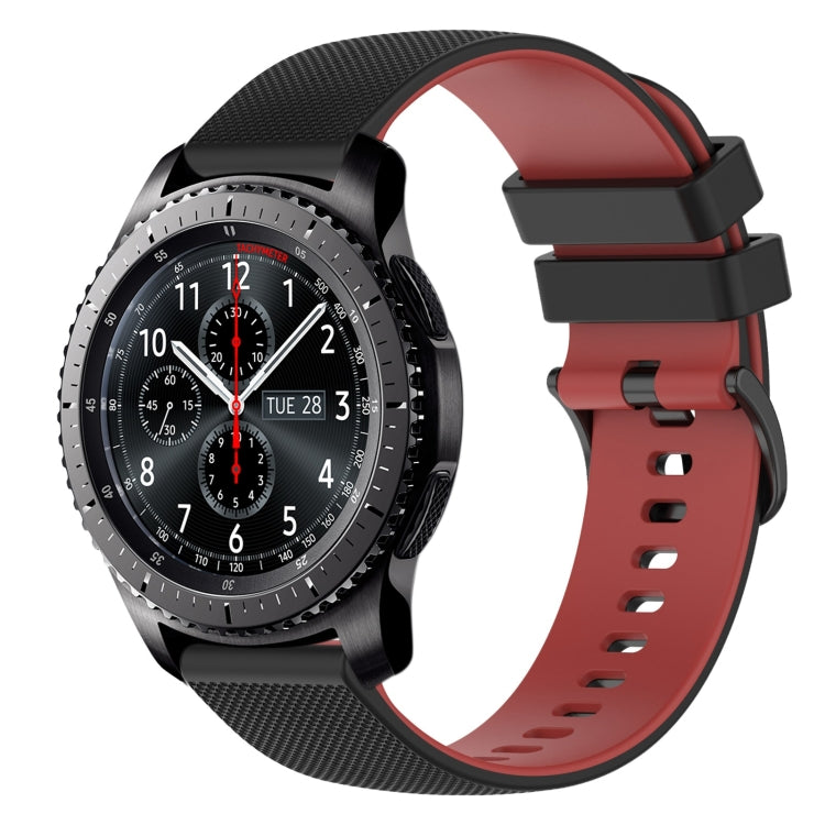 22mm Checkered Two-Color Silicone Watch Band, For Samsung Gear S3 Classic, For Samsung Gear S3 Frontier