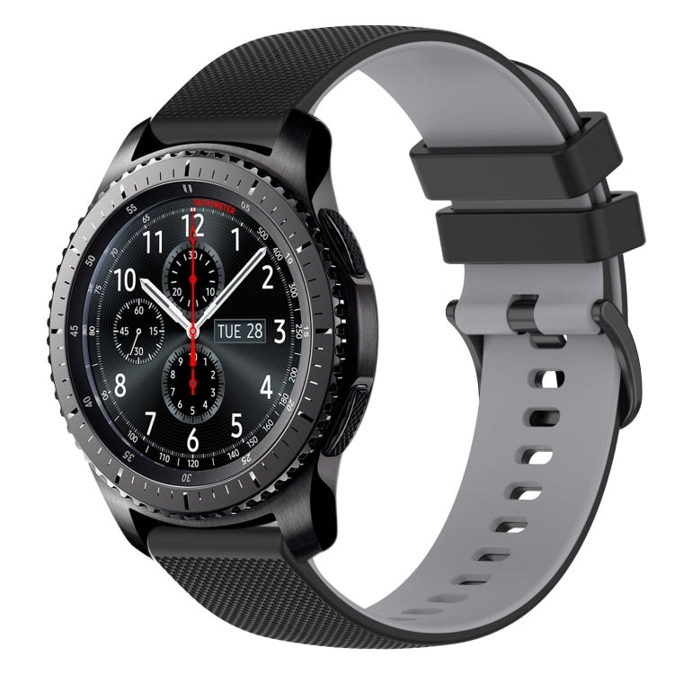 22mm Checkered Two-Color Silicone Watch Band, For Samsung Gear S3 Classic, For Samsung Gear S3 Frontier