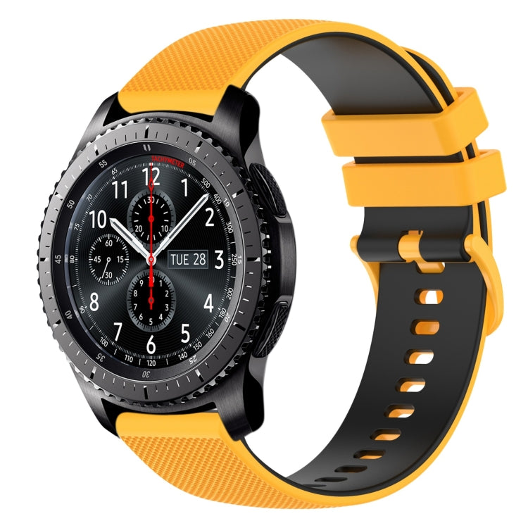 22mm Checkered Two-Color Silicone Watch Band, For Samsung Gear S3 Classic, For Samsung Gear S3 Frontier