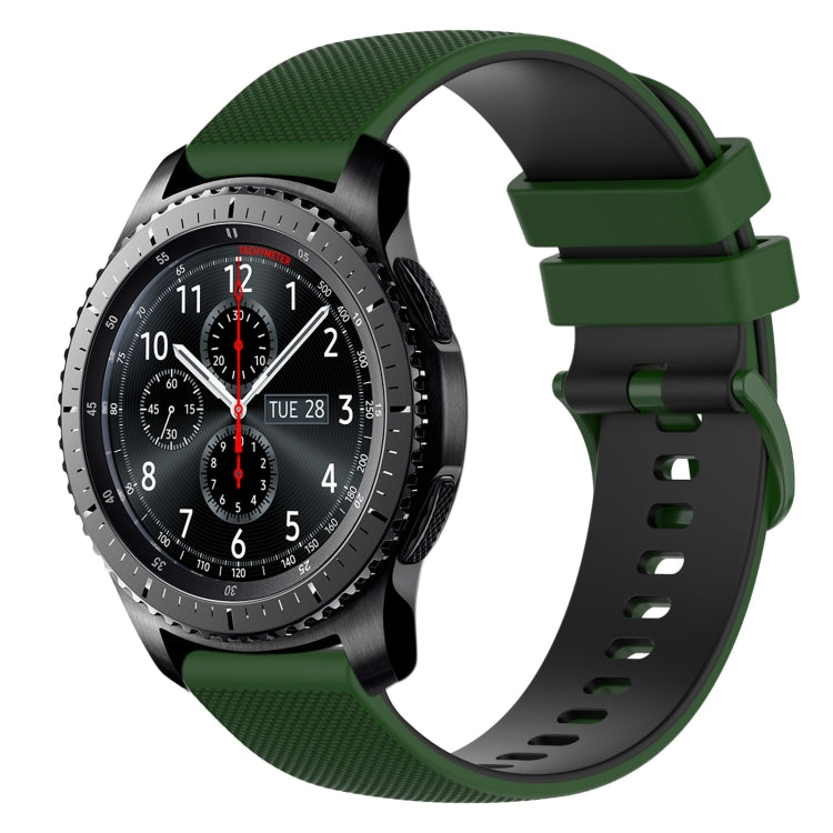 22mm Checkered Two-Color Silicone Watch Band, For Samsung Gear S3 Classic, For Samsung Gear S3 Frontier