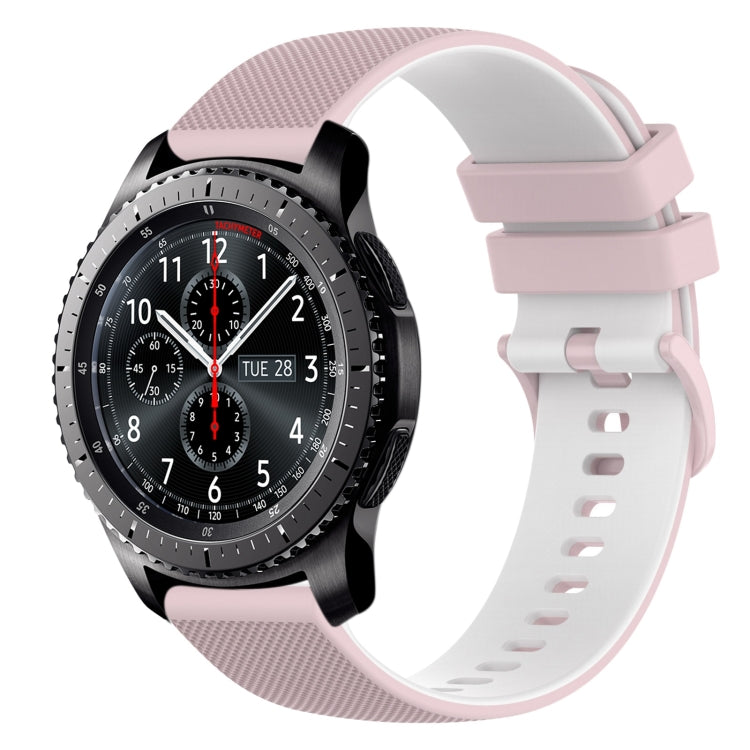 22mm Checkered Two-Color Silicone Watch Band, For Samsung Gear S3 Classic, For Samsung Gear S3 Frontier