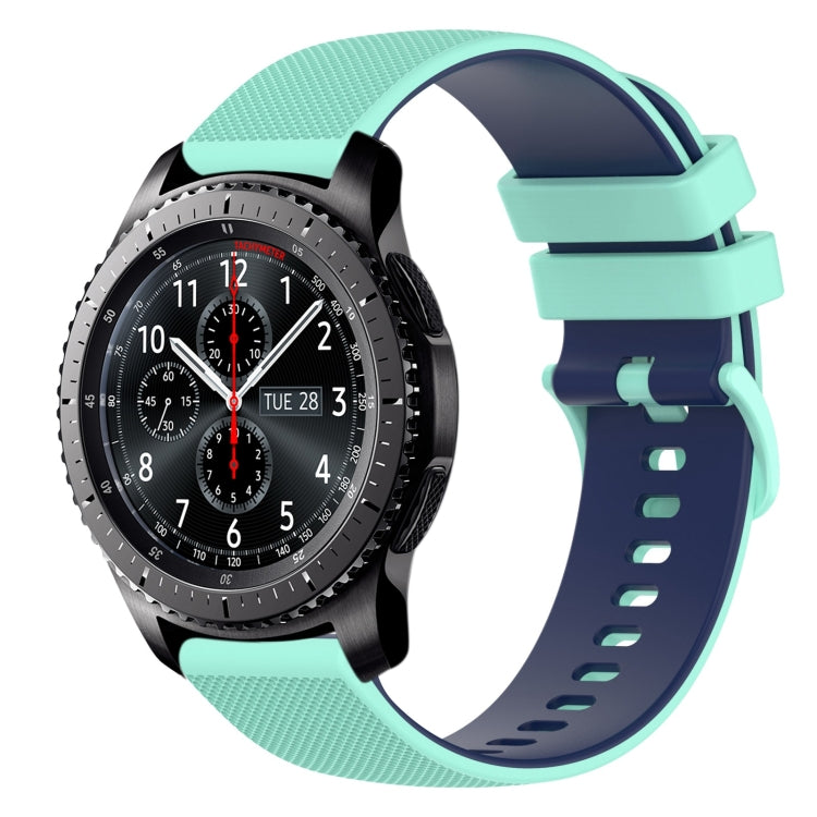 22mm Checkered Two-Color Silicone Watch Band, For Samsung Gear S3 Classic, For Samsung Gear S3 Frontier