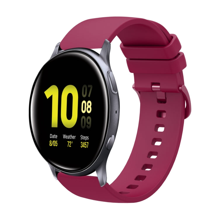 20mm Solid Color Soft Silicone Watch Band, For Samsung Galaxy Watch Active 2 44mm, For Samsung Galaxy Watch Active 40mm