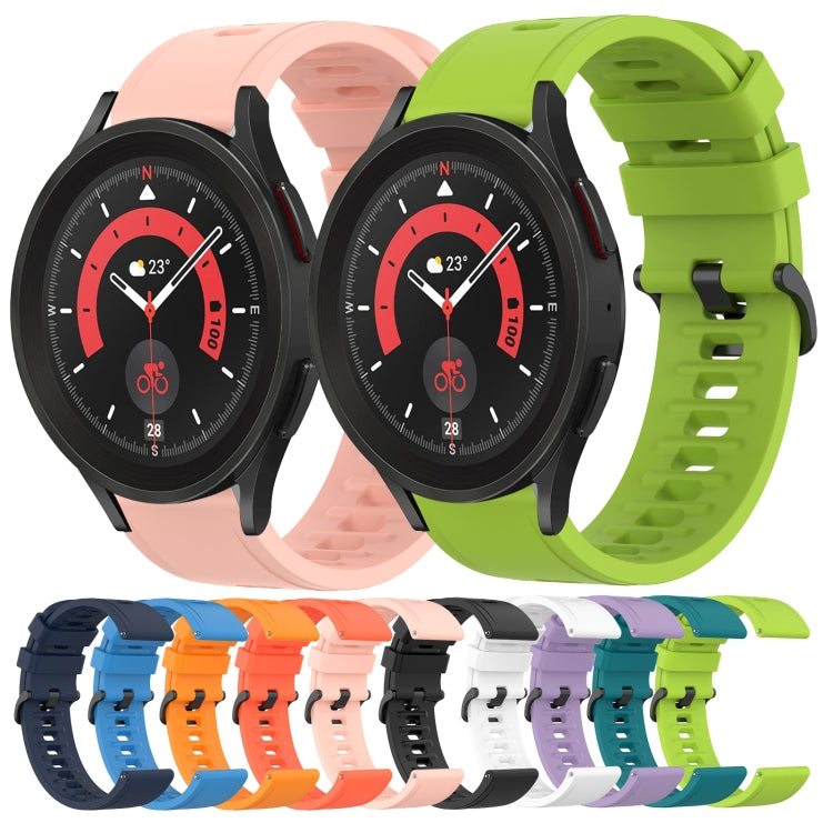 20mm Solid Color Soft Silicone Watch Band, For Samsung Galaxy Watch 5 Pro 45mm, For Samsung Galaxy Watch 4 44mm