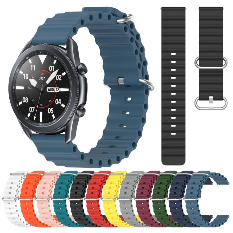 22mm Ocean Style Silicone Solid Color Watch Band, For Samsung Galaxy Watch3 45mm, For Samsung Galaxy Watch 46mm