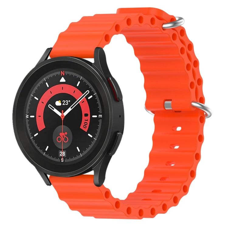 20mm Ocean Style Silicone Solid Color Watch Band, For Samsung Galaxy Watch 5 Pro 45mm, For Samsung Galaxy Watch 4 44mm