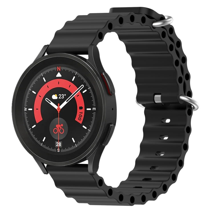 20mm Ocean Style Silicone Solid Color Watch Band, For Samsung Galaxy Watch 5 Pro 45mm, For Samsung Galaxy Watch 4 44mm