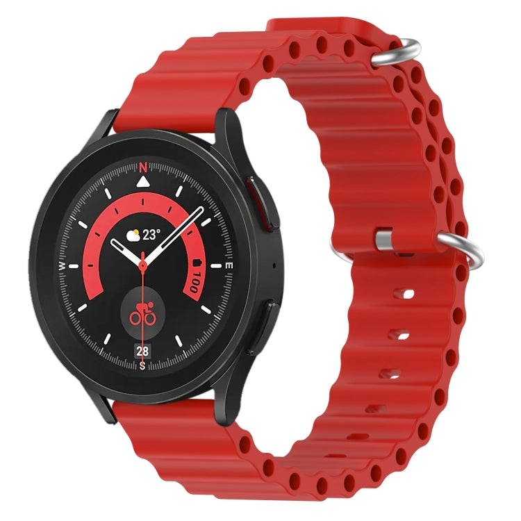 20mm Ocean Style Silicone Solid Color Watch Band, For Samsung Galaxy Watch 5 Pro 45mm, For Samsung Galaxy Watch 4 44mm