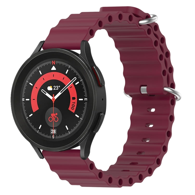 20mm Ocean Style Silicone Solid Color Watch Band, For Samsung Galaxy Watch 5 Pro 45mm, For Samsung Galaxy Watch 4 44mm