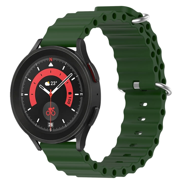 20mm Ocean Style Silicone Solid Color Watch Band, For Samsung Galaxy Watch 5 Pro 45mm, For Samsung Galaxy Watch 4 44mm