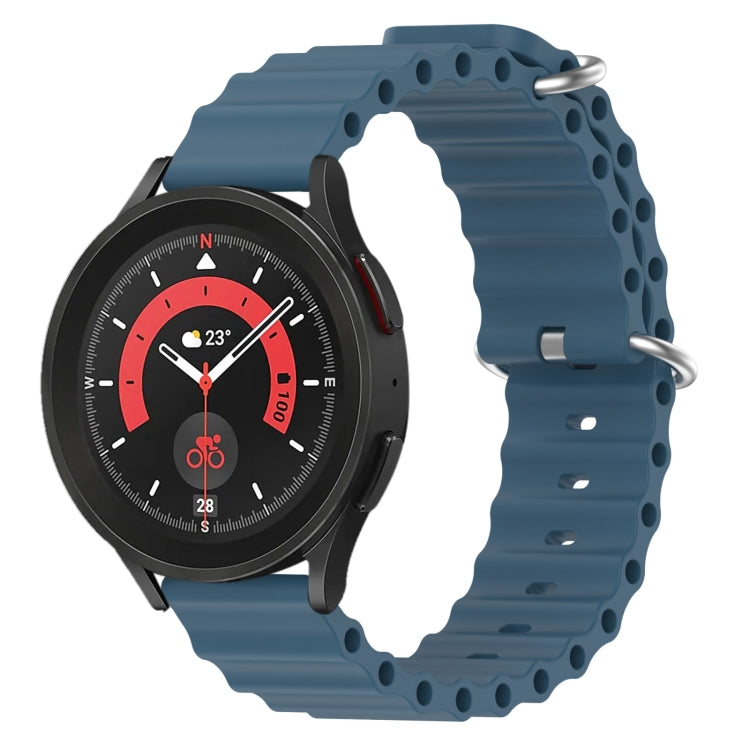 20mm Ocean Style Silicone Solid Color Watch Band, For Samsung Galaxy Watch 5 Pro 45mm, For Samsung Galaxy Watch 4 44mm
