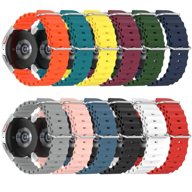 20mm Ocean Style Silicone Solid Color Watch Band, For Samsung Galaxy Watch 4 Classic 46mm, For Samsung Galaxy Watch Active 2 40mm