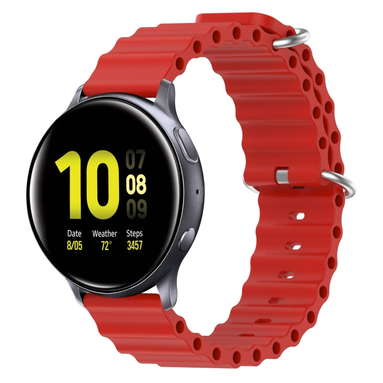 20mm Ocean Style Silicone Solid Color Watch Band, For Samsung Galaxy Watch 4 Classic 46mm, For Samsung Galaxy Watch Active 2 40mm