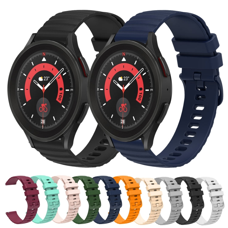 20mm Wavy Dotted Solid-Color Silicone Watch Band, For Samsung Galaxy Watch5 / 5 Pro, For Samsung Galaxy Watch4 40mm/44mm