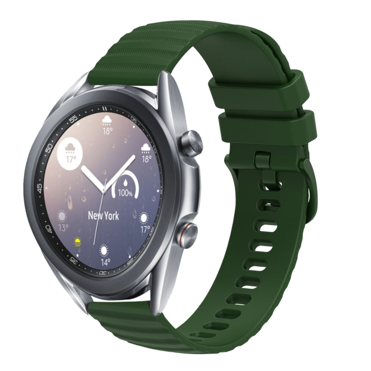 20mm Wavy Dotted Solid-Color Silicone Watch Band, For Samsung Galaxy Watch3 41mm, For Samsung Galaxy Watch Active 40mm