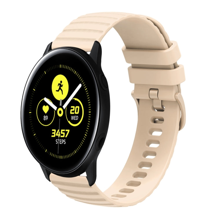20mm Wavy Dotted Solid-Color Silicone Watch Band, For Samsung Galaxy Watch3 41mm, For Samsung Galaxy Watch Active 40mm